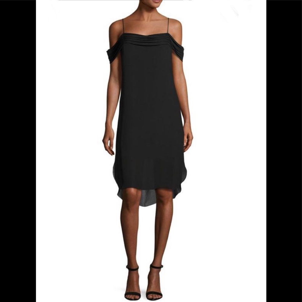 T by Alexander Wang off shoulder black pleated dress  LBD Size 2